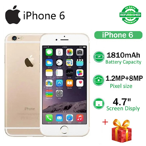 Refurbished 99%New Apple iPhone 6 64GB/32GB/16GB+1GB 4.7-inch 1810mAh Battery without Fingerprint 8MP+1.2MP Camera unlocked smart phone iPhone6  A8 chip smartphone