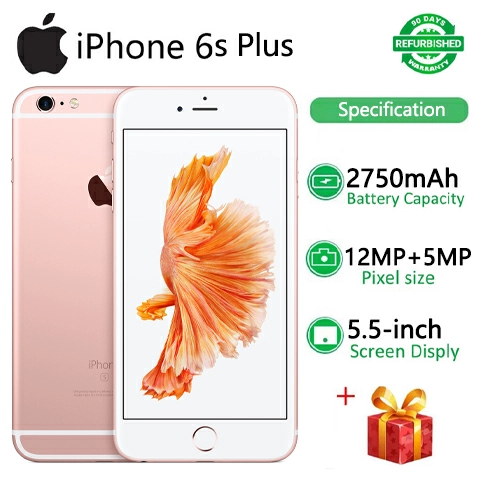 Refurbished Apple iPhone 6s Plus 16GB + 2GB 5.5-inch 2750mAh Battery 12MP+5MP without/with Fingerprint Unlocked Smart Phones iphone6s plus A9 chip 2G/3G/4G LTE Network