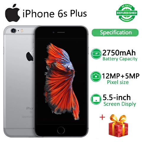 Refurbished Apple iPhone 6s Plus 32GB + 2GB 5.5-inch 2750mAh Battery 12MP+5MP without/with Fingerprint Unlocked Smart Phones iphone6s plus A9 chip 2G/3G/4G LTE Network