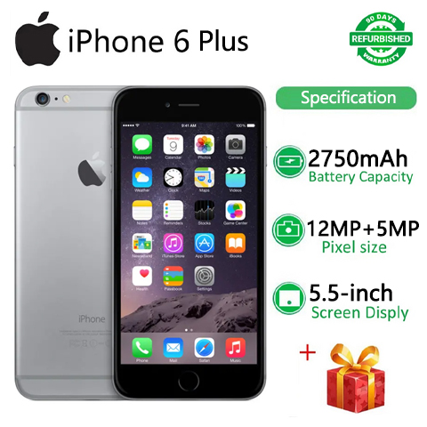 Refurbished  Apple iPhone 6 Plus 99%new 64G/16G 5.5 inch 1920x1080px smartphone with Fingerprint iphone6 plus Unlocked 2750mAh Retina HD display A8 chip+M8 motion coprocessor  iphone 6 plus