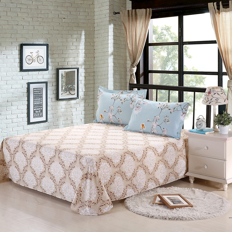 Tradebrite 4Pcs Bedding Set (1 Duvet cover+1 Bed sheet+2 Pillow covers) Paris Flowers Vintage Art