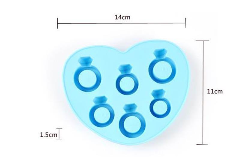 2PCS Silicone Ice Mold Love Ice Ring Diamond Ring Ice Box Ice DIY Love Ice Mold Chocolate Mold