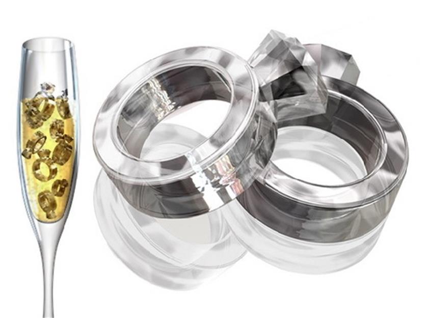 2PCS Silicone Ice Mold Love Ice Ring Diamond Ring Ice Box Ice DIY Love Ice Mold Chocolate Mold