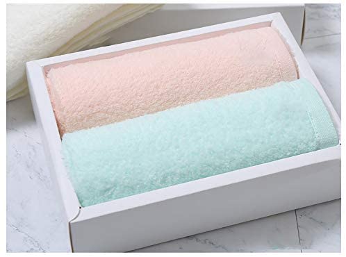 2pcs Cotton Solid Towel Extra Soft and Thin for Baby Bathroom Wash 29.1" x 13.4" Random Color