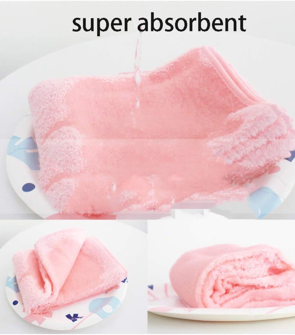2pcs Cotton Solid Towel Extra Soft and Thin for Baby Bathroom Wash 29.1" x 13.4" Random Color