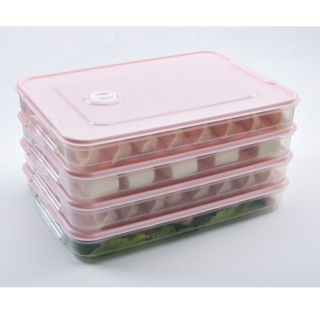 2pcs Refrigerator Plastic Food Dumplings Storage Container home organizer accessories