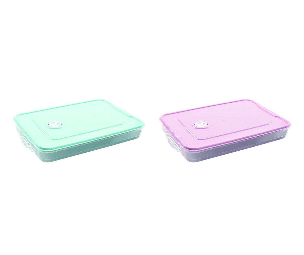 2pcs Refrigerator Plastic Food Dumplings Storage Container home organizer accessories