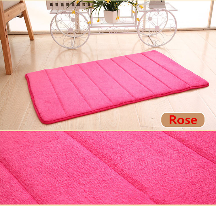 2Pc Bathroom Memory Foam Bath Mat Carpet Rug Non-slip Absorbent fleece Bedroom Mat Non Skid