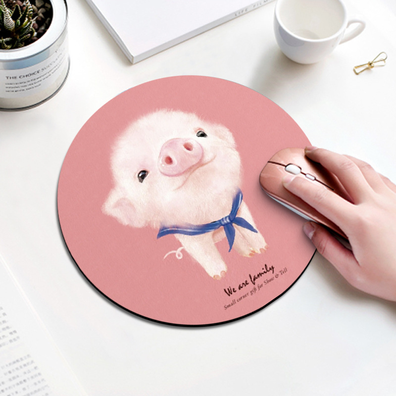 Beautiful Computer Mouse Padding Rubber thickening Cartoon round animal Penguin mouse pad 20CM