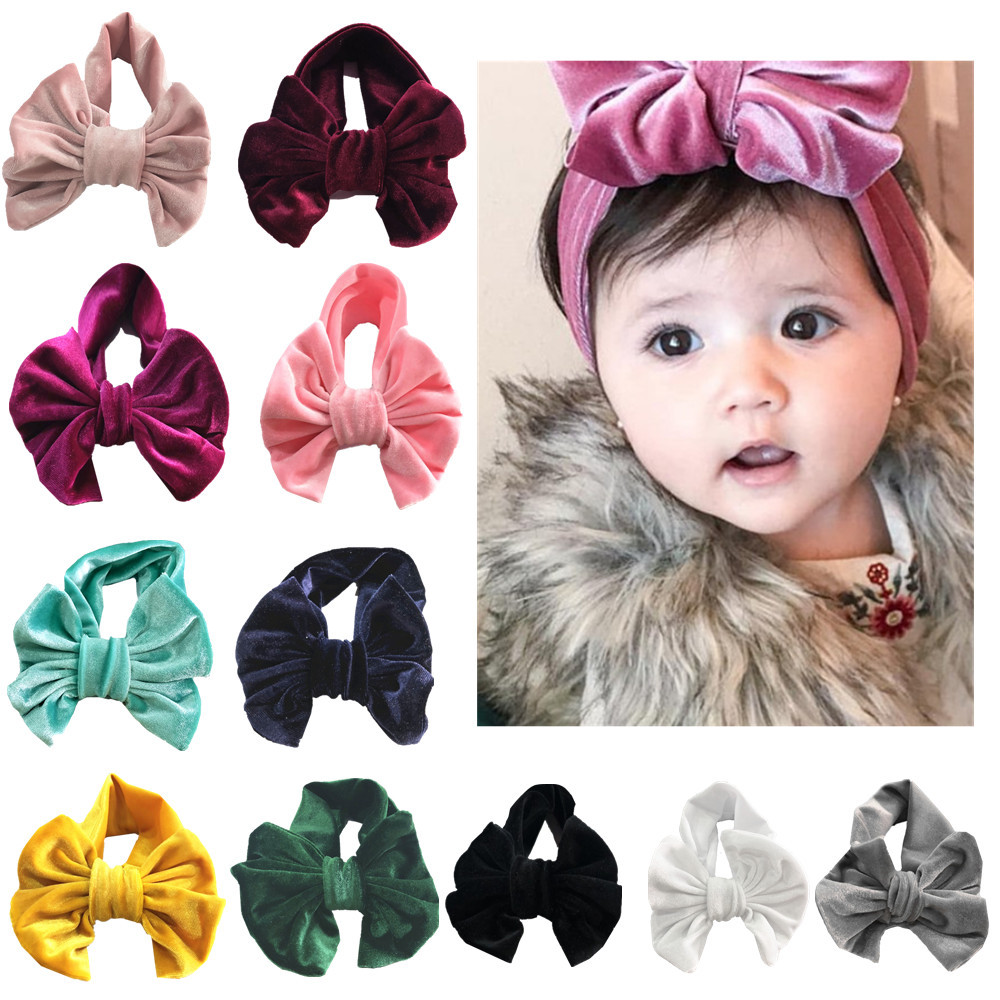 Baby Girl Headbands Cotton Headband Large bow Bow Knot Headwraps Headwear Baby Hair Accessory