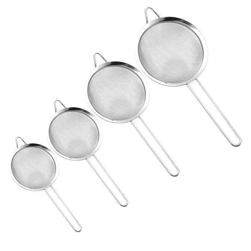 Stainless Steel Flour Sieve Wire Fine Mesh Oil Strainer Flour Sifter Sieve DIY Kitchen Tools