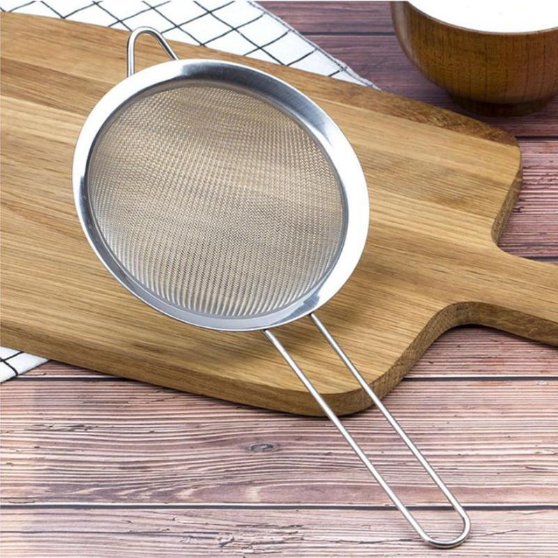 Stainless Steel Flour Sieve Wire Fine Mesh Oil Strainer Flour Sifter Sieve DIY Kitchen Tools