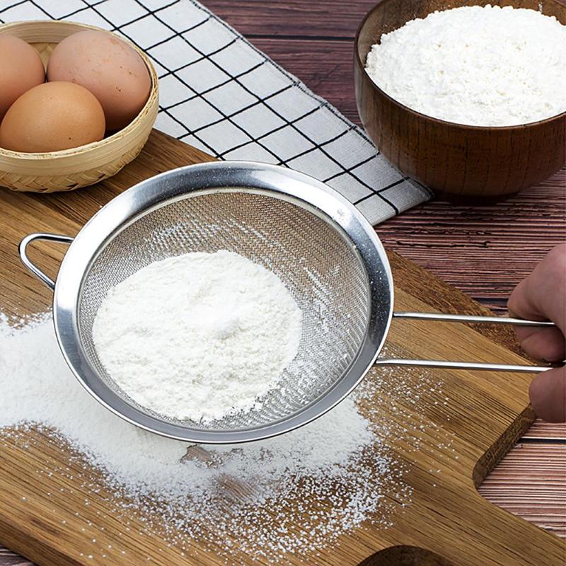 Stainless Steel Flour Sieve Wire Fine Mesh Oil Strainer Flour Sifter Sieve DIY Kitchen Tools