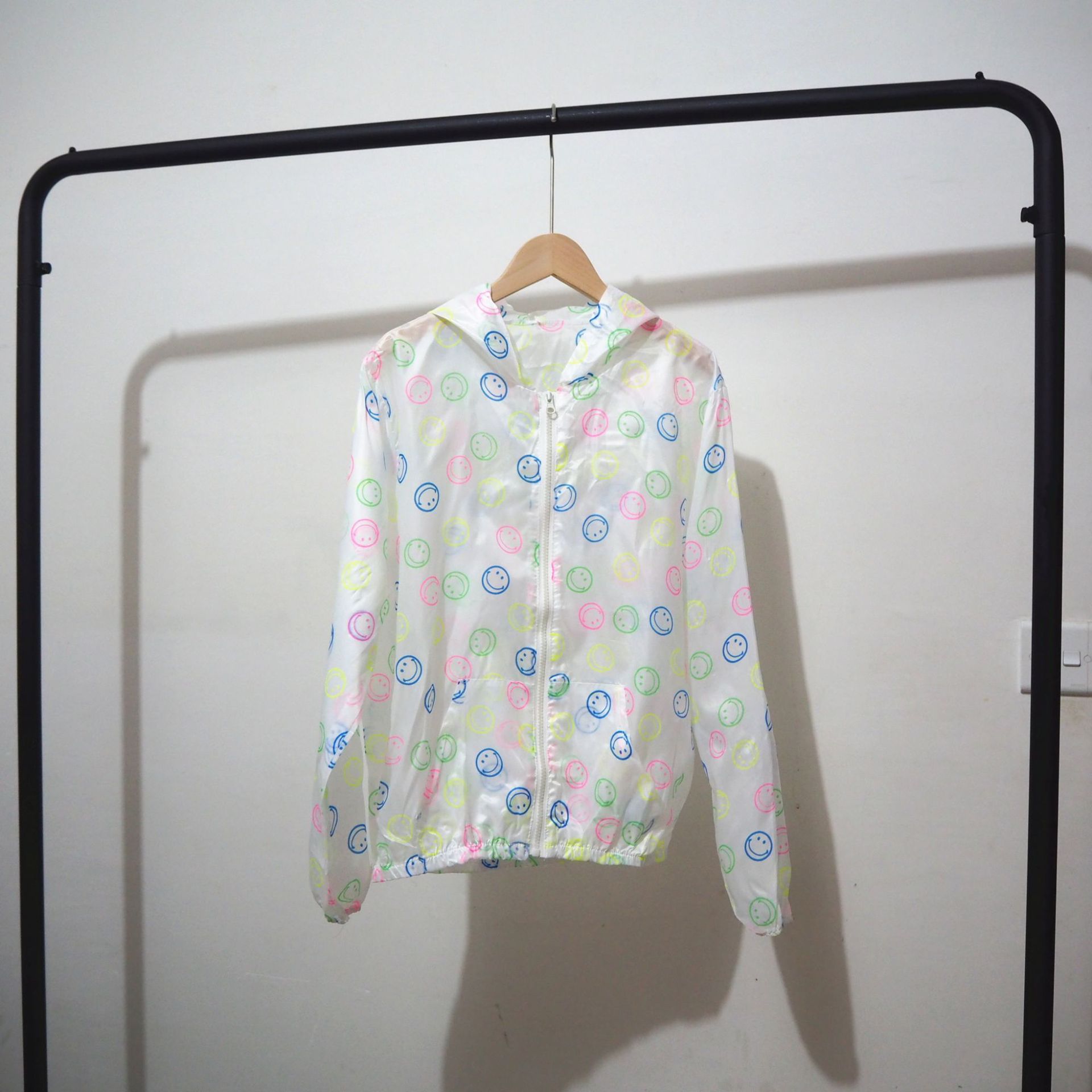 Smiling Face Sunscreen Women's Summer Ultra-thin Short Student Coat Quick-drying Outdoor Jacket