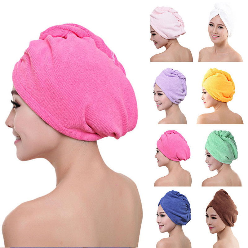 Bath Towel Hair Dry Quick Drying Lady Bath Towel Soft Shower Cap Hat for Lady Man Turban Head Wrap