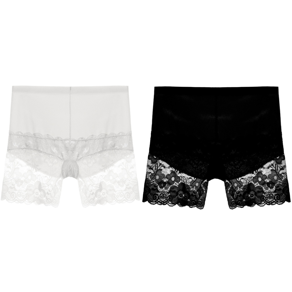 2pieces/set Ladies Leggings Lace Breathable Safety Pants Summer Bottoming Safety Elastic Underwear