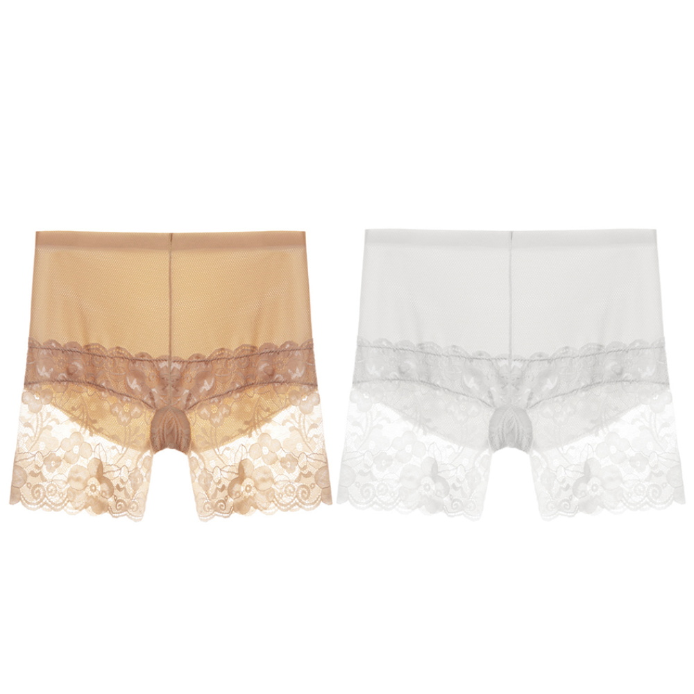 2pieces/set Ladies Leggings Lace Breathable Safety Pants Summer Bottoming Safety Elastic Underwear