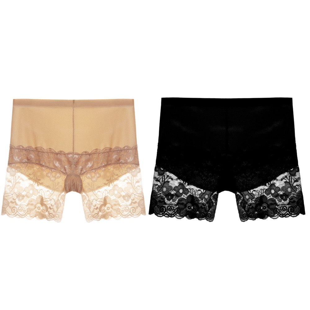 2pieces/set Ladies Leggings Lace Breathable Safety Pants Summer Bottoming Safety Elastic Underwear