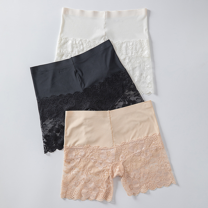 2pieces/set Ladies Leggings Lace Breathable Safety Pants Summer Bottoming Safety Elastic Underwear