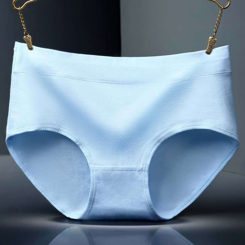 4 Pure Cotton Mid-waisted Young Ladies Underwear Solid Color Breathable Hip Underwear