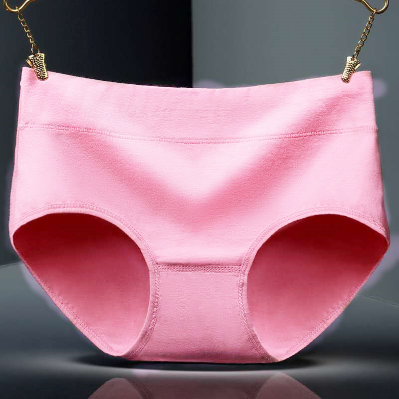 4 Pure Cotton Mid-waisted Young Ladies Underwear Solid Color Breathable Hip Underwear