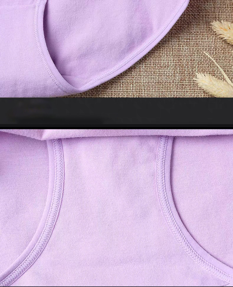 4 Pure Cotton Mid-waisted Young Ladies Underwear Solid Color Breathable Hip Underwear