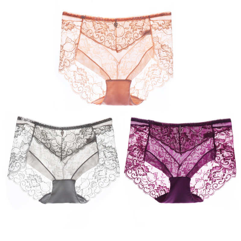 3pieces/set Sexy Lace Panties Women Cozy Lingerie Tempting Briefs Underpant Low Waist Underwear