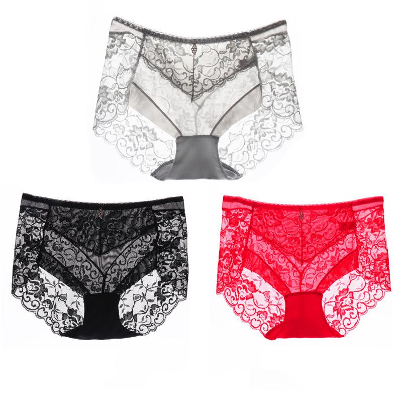 3pieces/set Sexy Lace Panties Women Cozy Lingerie Tempting Briefs Underpant Low Waist Underwear