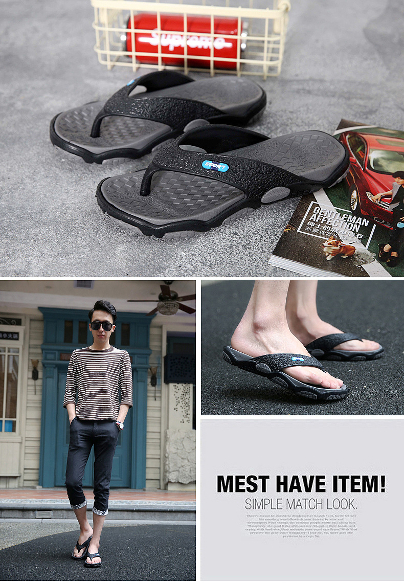Summer New Men&apos;s Clip-toed Slippers Casual Men&apos;s Outdoor Non-slip Beach Shoes Indoor Slippers Men
