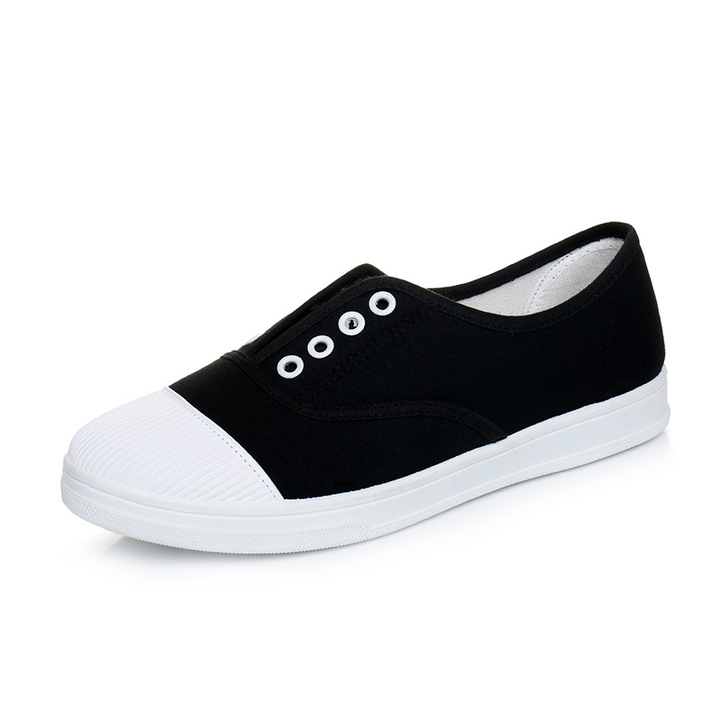 New Canvas Shoes Student Flat Bottom Casual Women's Shoes Slip on Lazy Shoes Small White Shoes