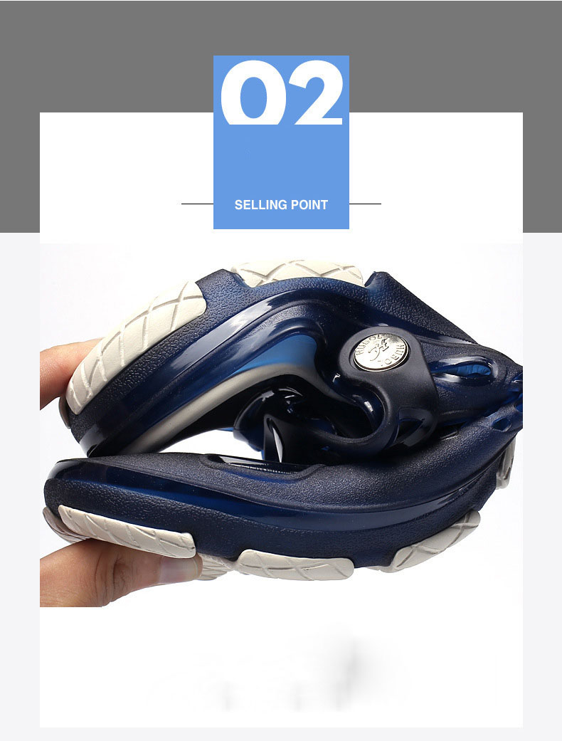 Sandals and Slippers Non-Slip Wear-Resistant Large Size Hole Shoes Men&apos;s Summer New Jelly Hollow.