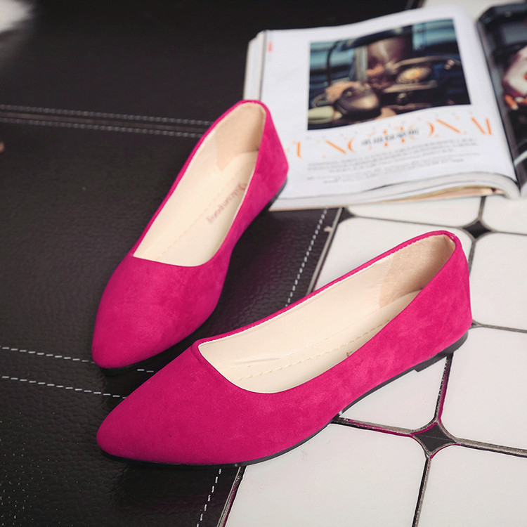 Flat Shoes for Four Seasons Lazy Bean Single Shoes Female Pointed Shallow Work Mom Shoes