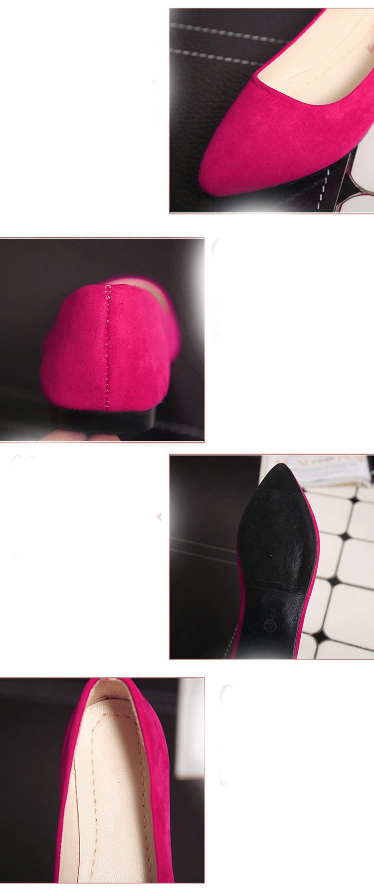 Flat Shoes for Four Seasons Lazy Bean Single Shoes Female Pointed Shallow Work Mom Shoes