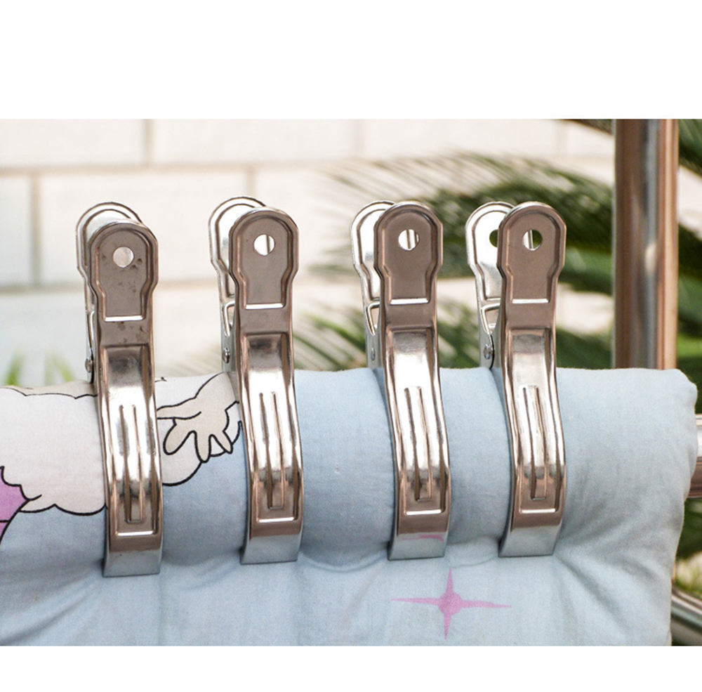 5pcs Stainless Steel Clips Large Drying Quilts Drying Clothes Clips