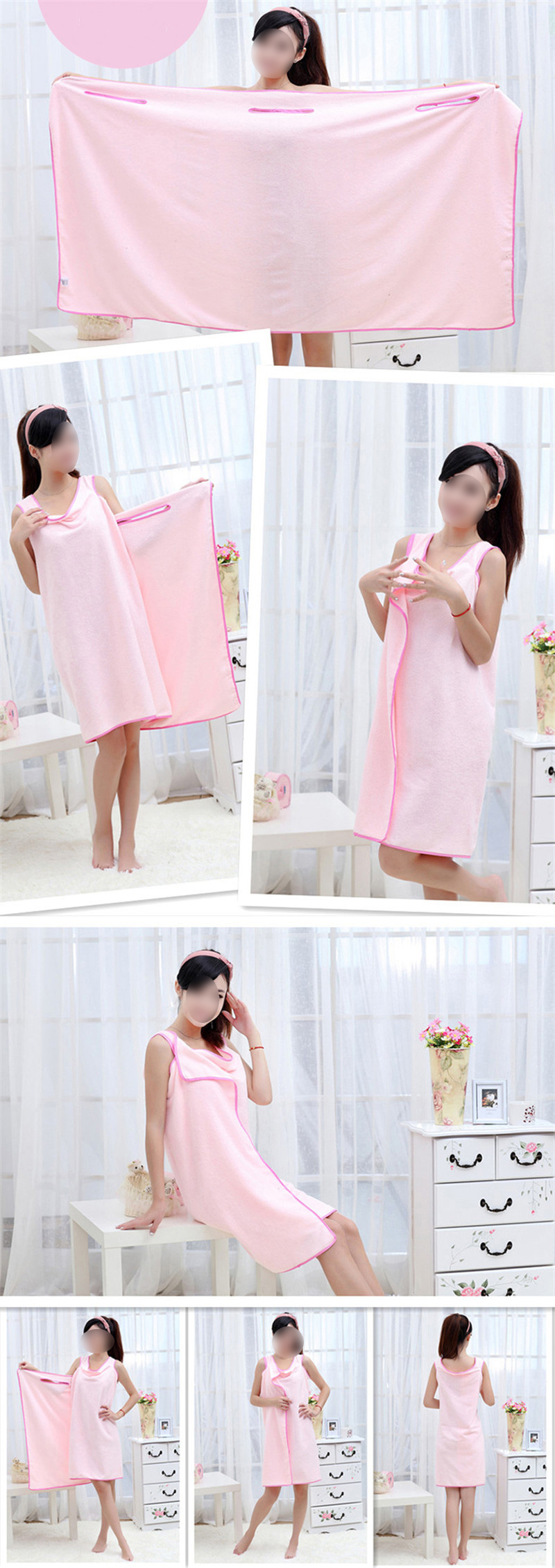 Bathroom Women Microfiber Bath Towels for Adults Wearable Beach Towel Bath Wrap Towel Bath Gown