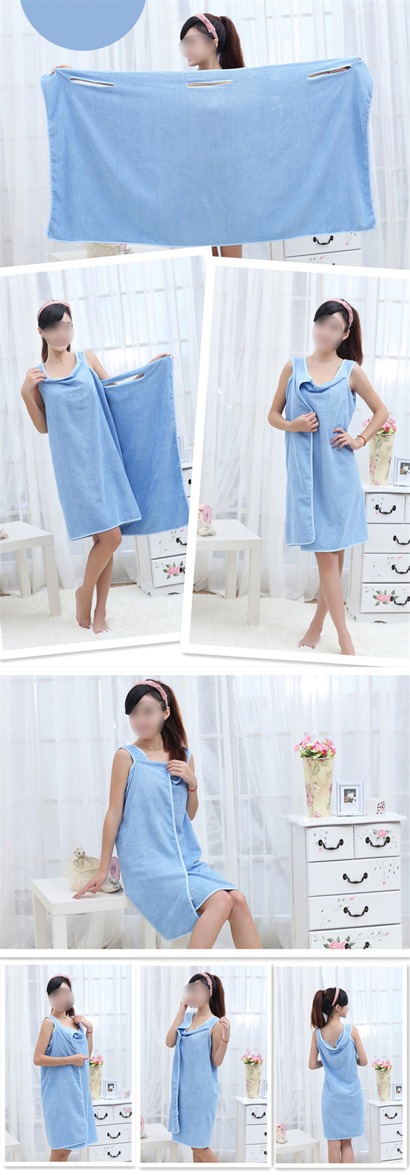 Bathroom Women Microfiber Bath Towels for Adults Wearable Beach Towel Bath Wrap Towel Bath Gown