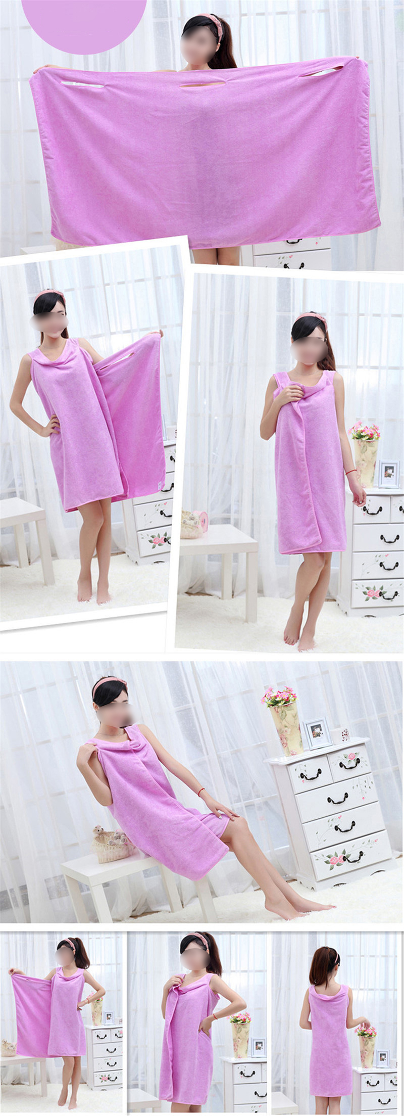 Bathroom Women Microfiber Bath Towels for Adults Wearable Beach Towel Bath Wrap Towel Bath Gown