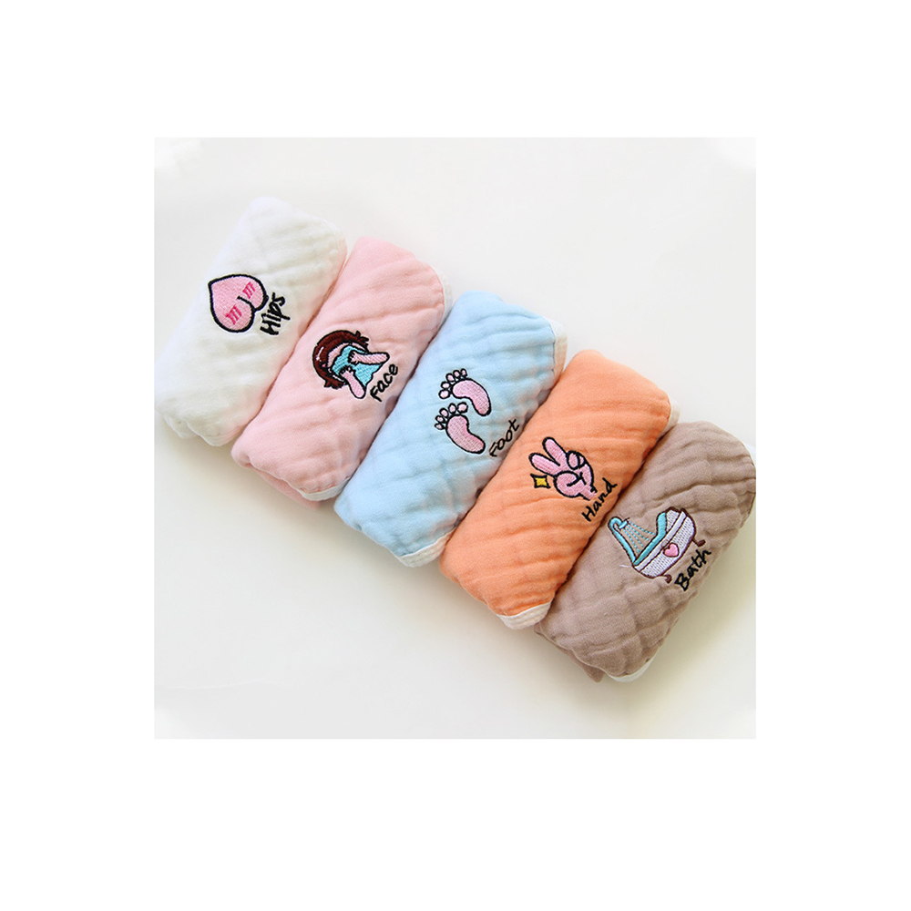 5 pcs Towels 6 Layers Cotton Gauze Baby Face Towel Soft Baby Towels