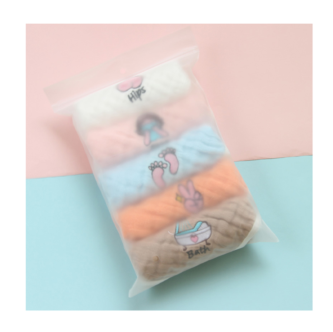 5 pcs Towels 6 Layers Cotton Gauze Baby Face Towel Soft Baby Towels