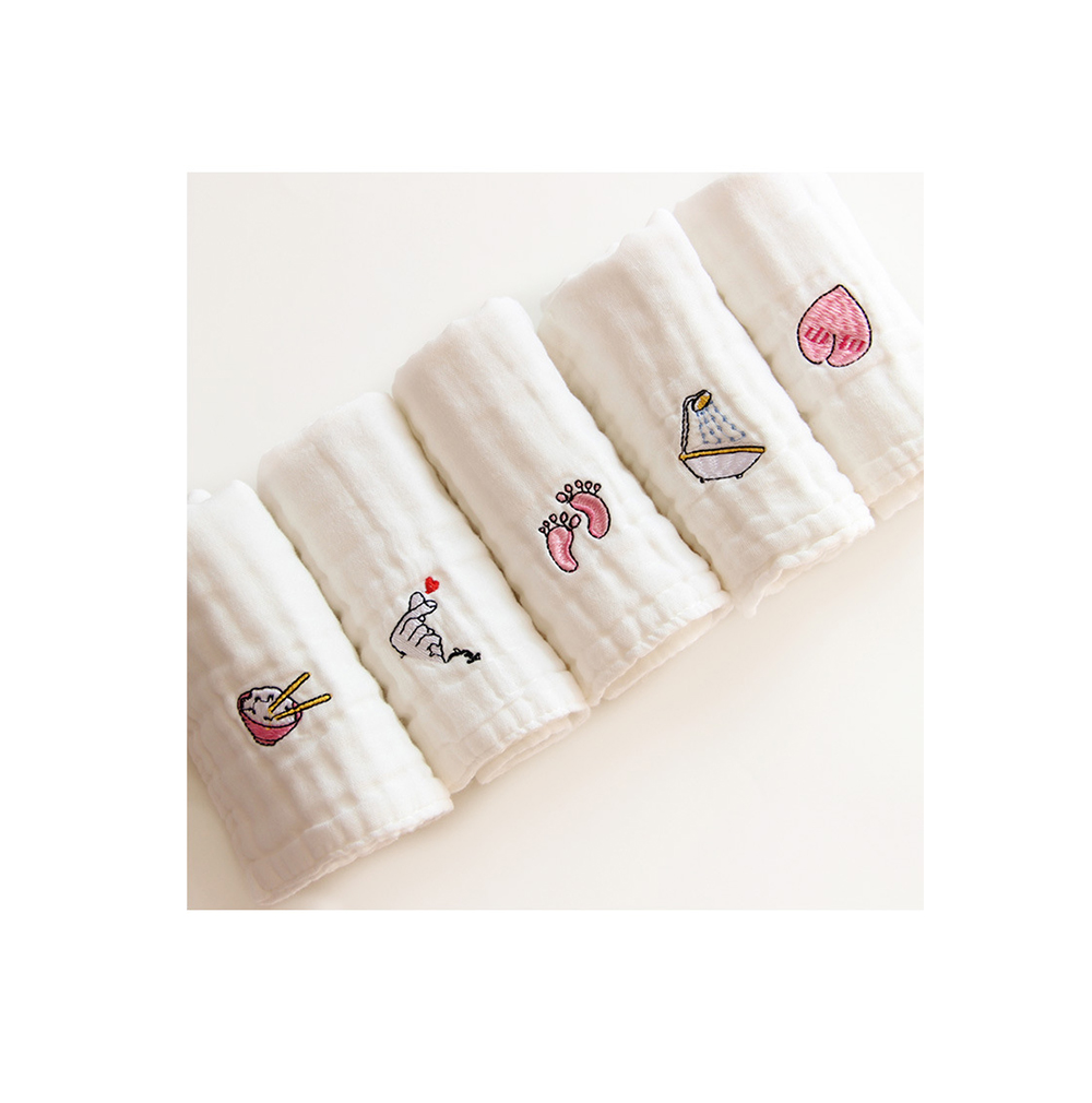5 pcs Towels 6 Layers Cotton Gauze Baby Face Towel Soft Baby Towels