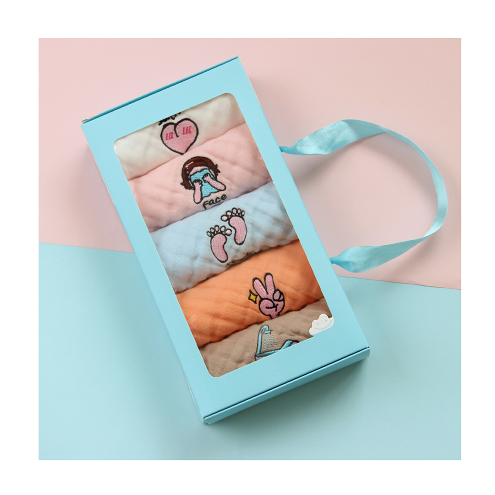 5 pcs Towels 6 Layers Cotton Gauze Baby Face Towel Soft Baby Towels