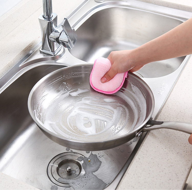 3pcs Kitchen Strong Nonstick Oil Fiber Dish Washing Towel Bowl Washing Cloth