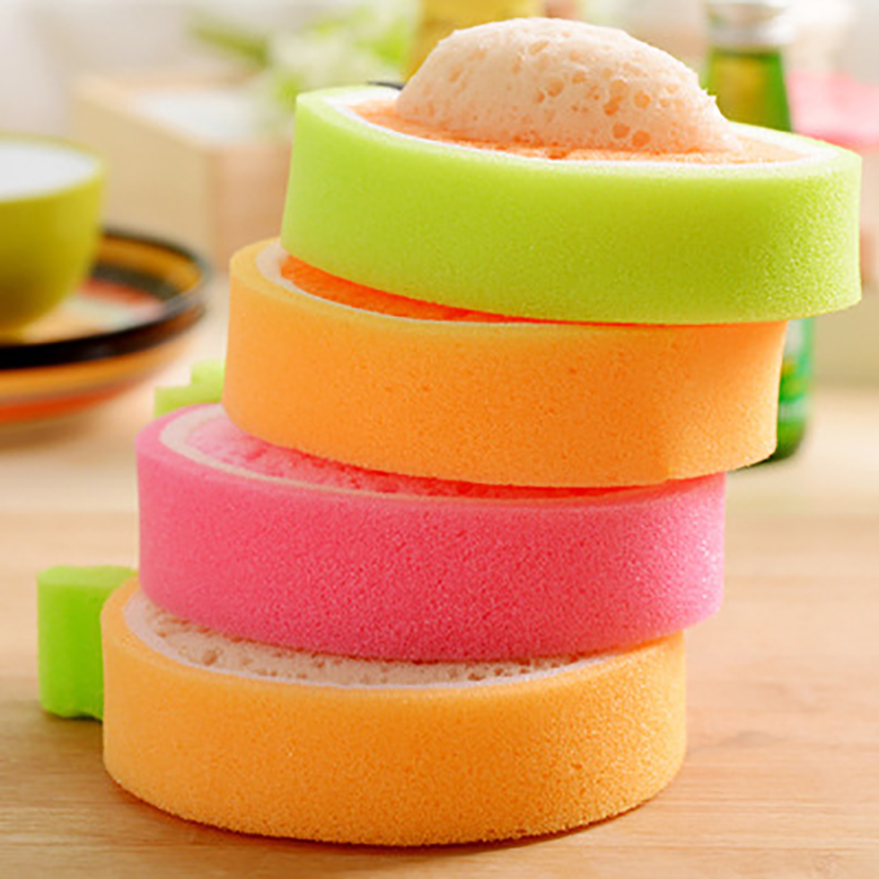 4pcs Washing Dish Towel Fruit Shape Rags Thicken Scouring Pad Sponge Cloth Scouring