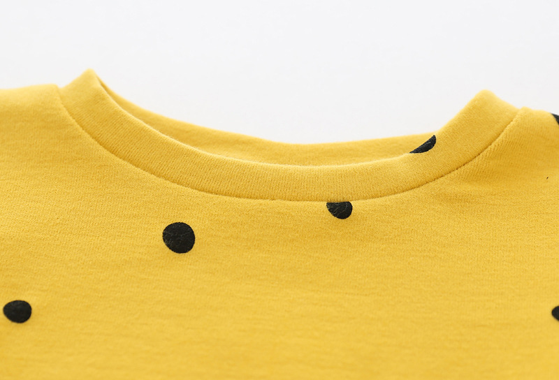 Lotus Leaf Sleeve Long Sleeve Dots T-shirt Autumn Cotton Tops Baby Girl Clothes