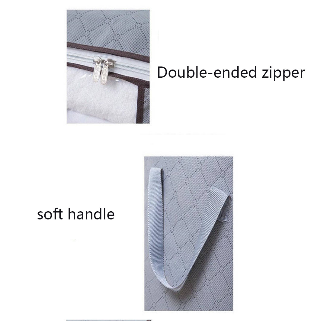 2PC Clothes Quilt Collecting Case Non-Woven Fabric With Zipper Moisture-proof Transparent Window