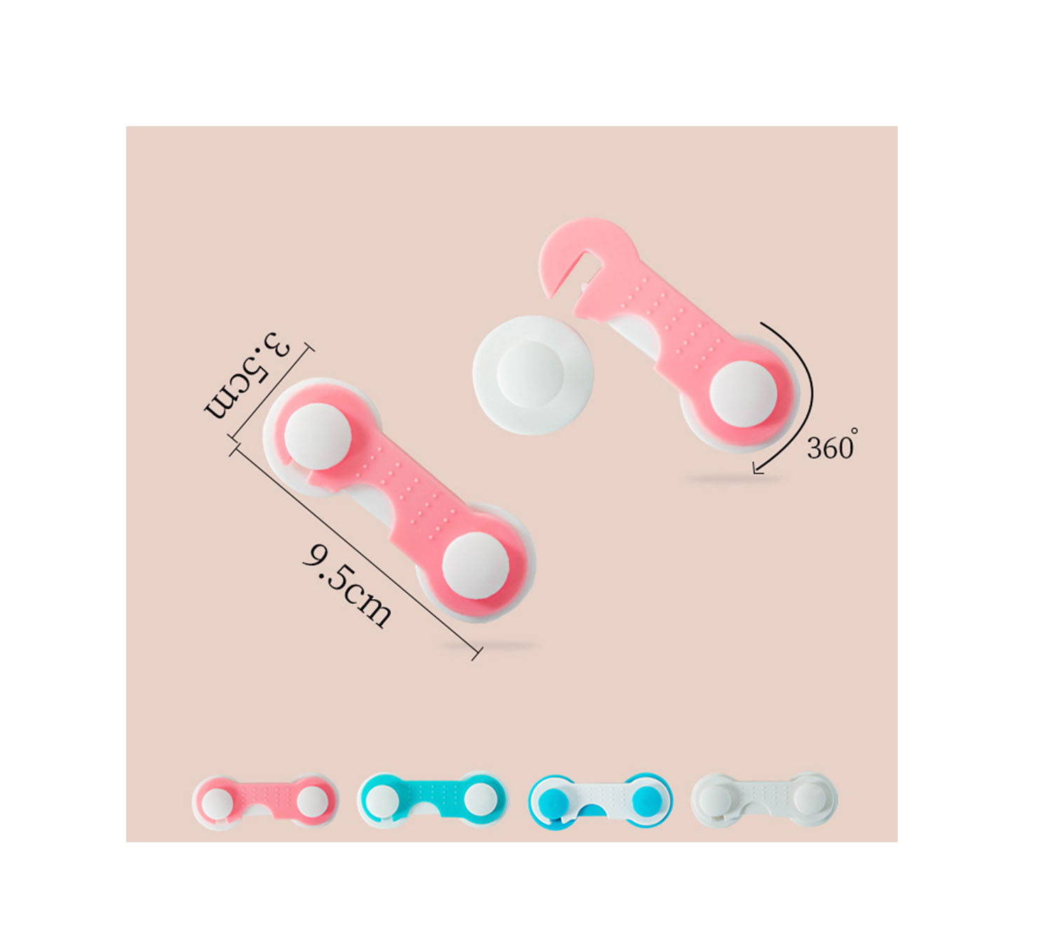 4pcs Baby Drawer Lock Multi-function Child Safety Lock Plastic Cabinet Lock Baby Safety Protector