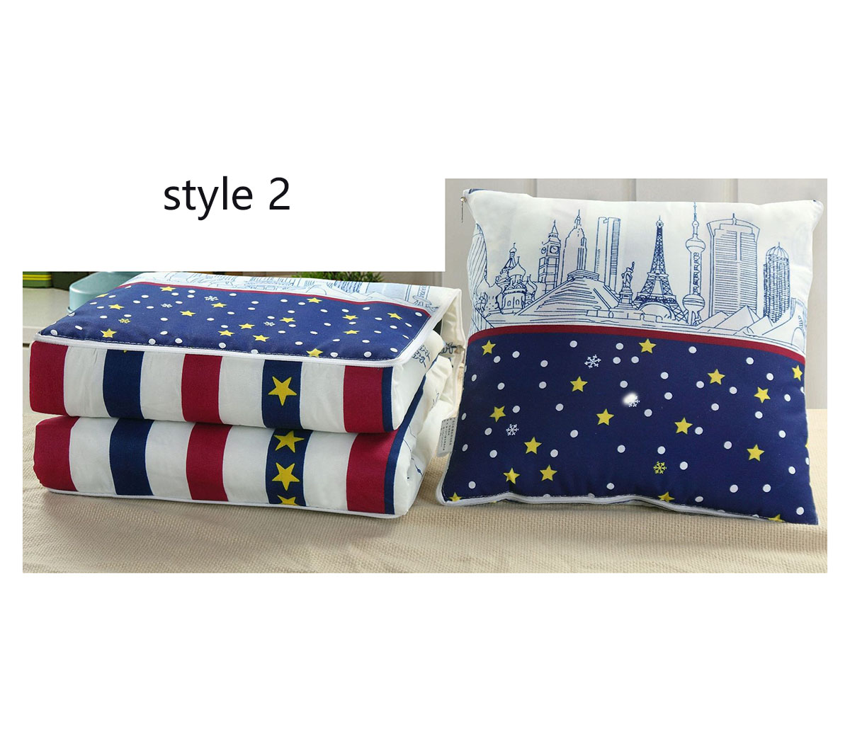 2 in 1 Multifunction Gift Decorative Sofa Car Throw Pillow Foldable Dual-use Pillow Quilt