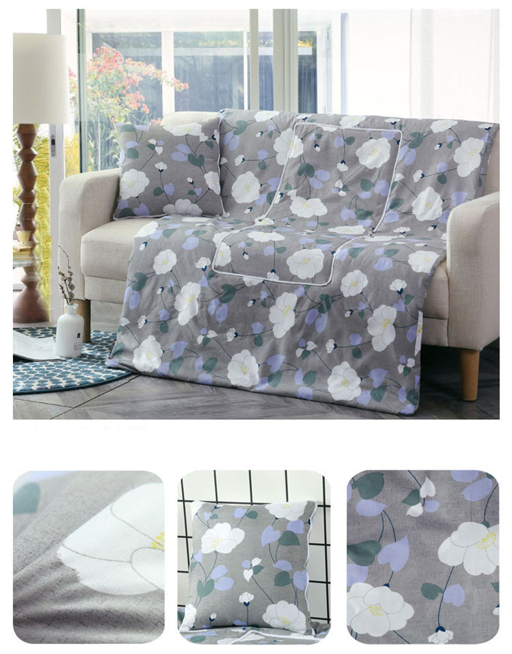 2 in 1 Multifunction Gift Decorative Sofa Car Throw Pillow Foldable Dual-use Pillow Quilt