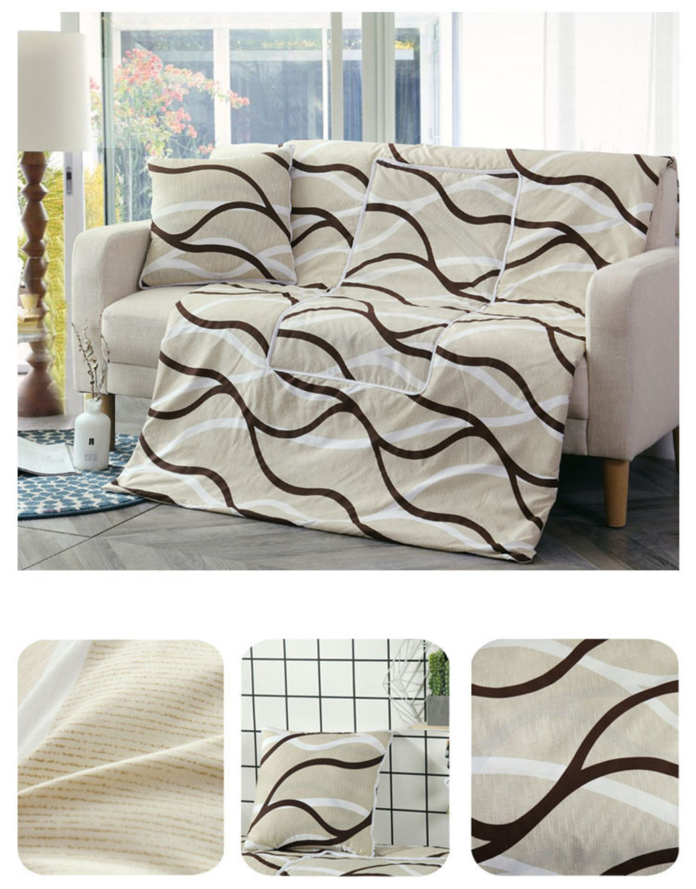 2 in 1 Multifunction Gift Decorative Sofa Car Throw Pillow Foldable Dual-use Pillow Quilt