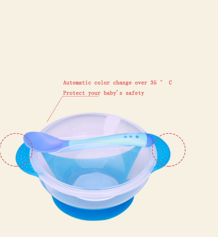 Baby Feeding Food Supplement Bowl Children's Tableware Kid Drop-Proof Spoon Bowl Dinnerware